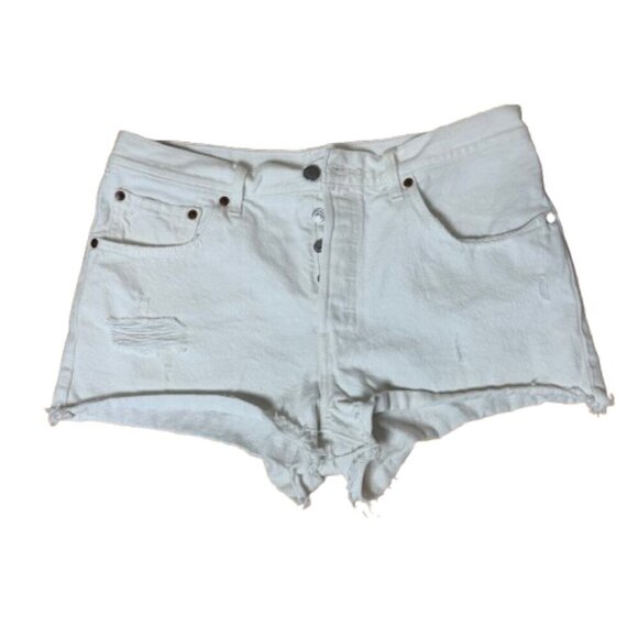 Levi's Pants - LEVI'S Premium Denim Jean Shorts Distressed White Size 31